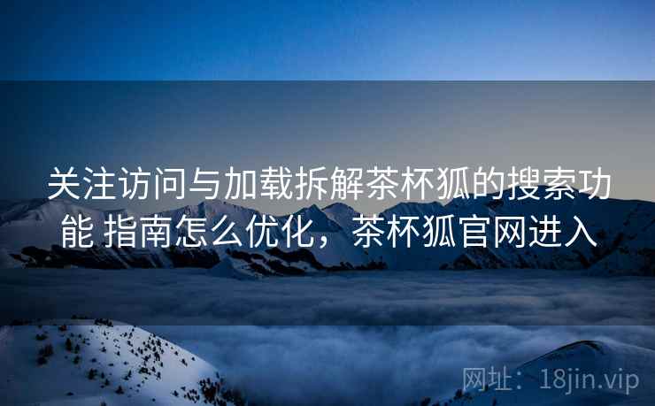 关注访问与加载拆解茶杯狐的搜索功能 指南怎么优化，茶杯狐官网进入