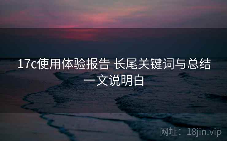 17c使用体验报告 长尾关键词与总结一文说明白