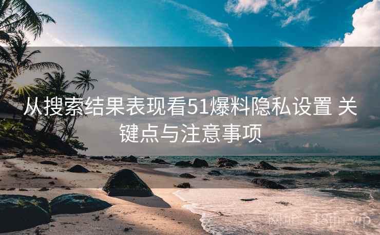 从搜索结果表现看51爆料隐私设置 关键点与注意事项